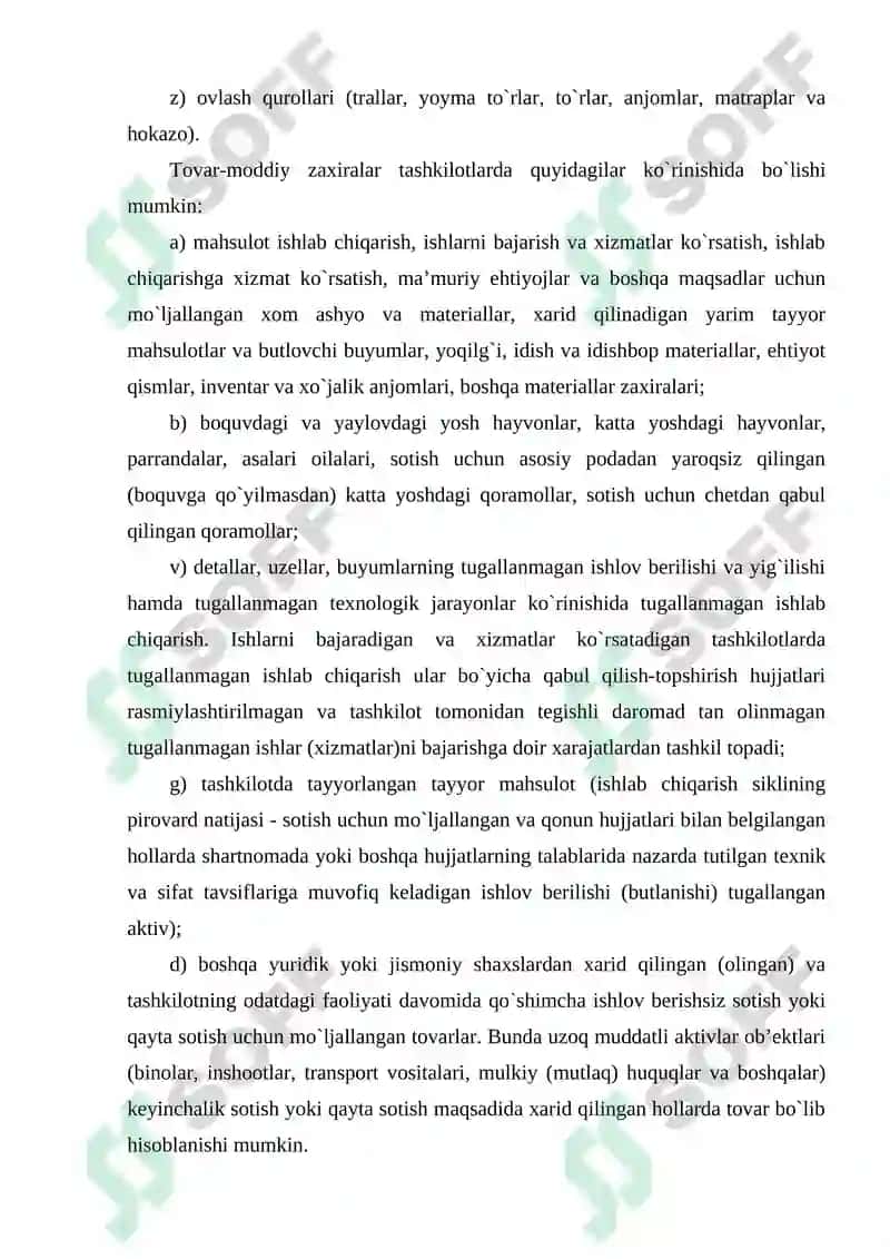 Budjet tashkilotlarida tovar-moddiy zaxiralar hisobi REFERAT 4