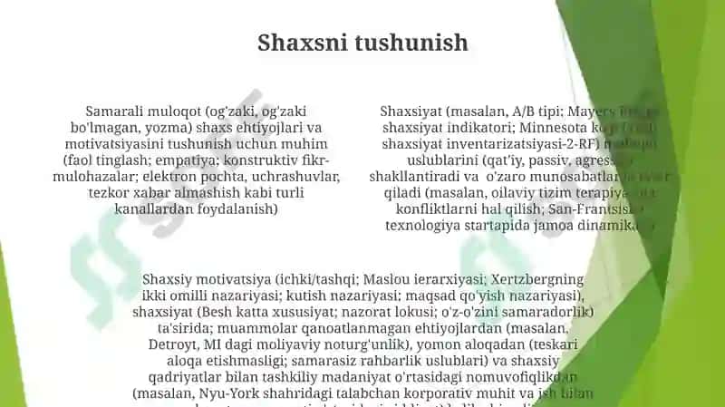 Shaxsiyat, Individuallik va Motivatsiya Farqlari 4