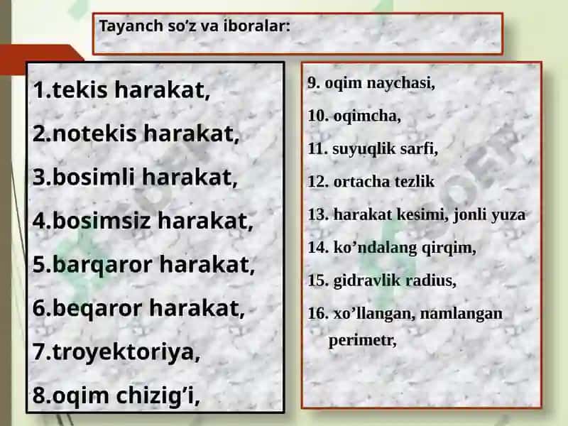 GIDRODINAMIKA ASOSLARI. SUYUQLIK XARAKATINING KINEMATIKASI. 4