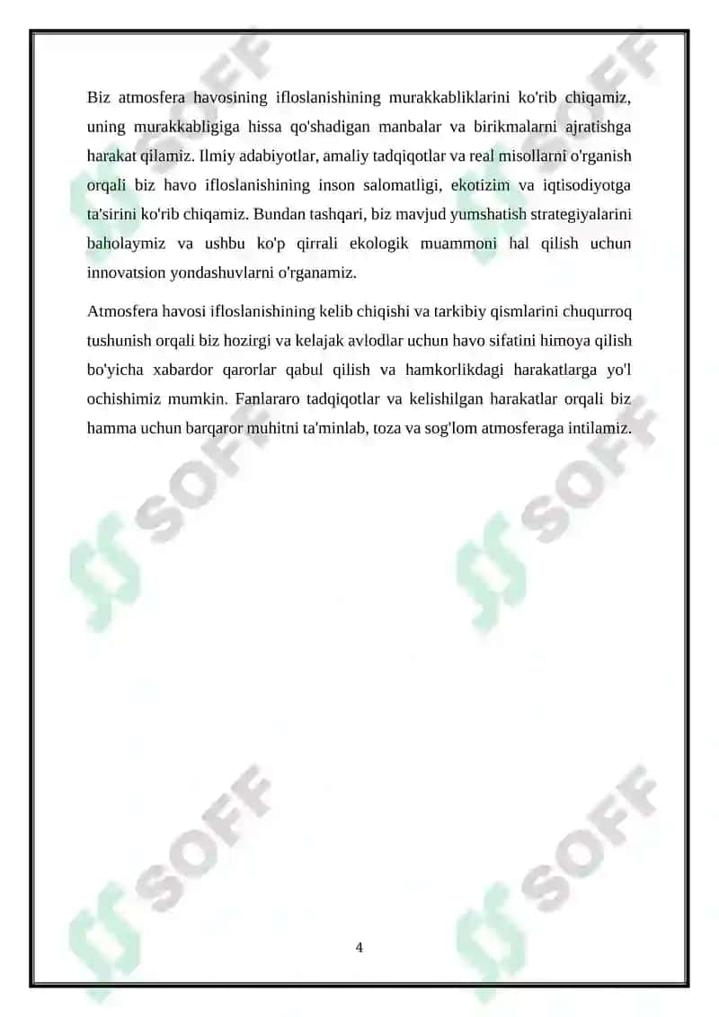 ATMOSFERA HAVOSINI IFLOSLANTIRUVCHI MANBALAR VA BIRIKMALARNI AJRATING 4