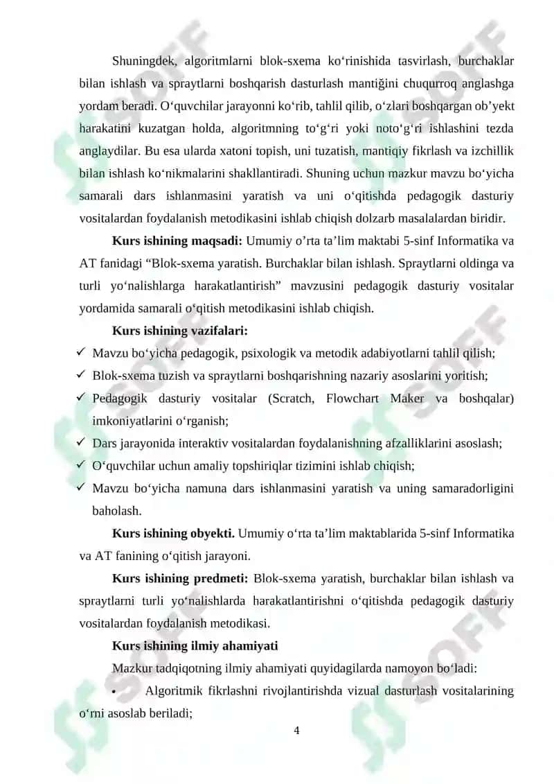 Blok-sxema yaratish. Burchaklar bilan ishlash. Spraytlarni oldinga va turli yoʻnalishlarga harakatlantirish 4