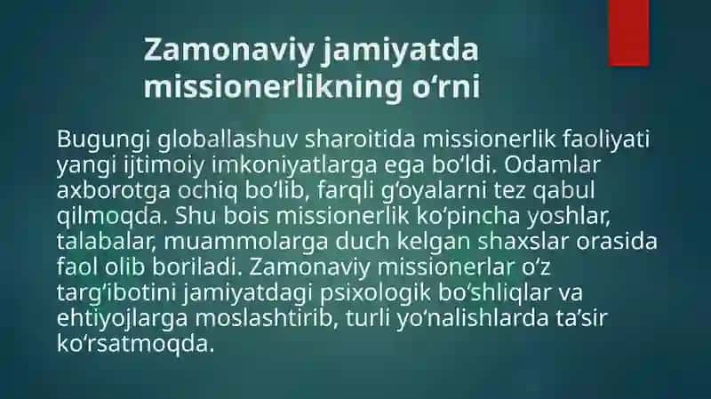 Missionerlik targ‘botida uslub va vositalarning zamonaviylashuvi 4