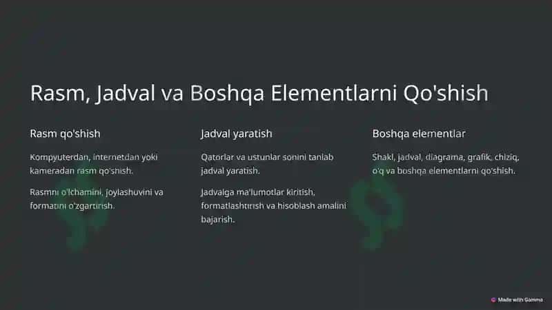 Microsoft Word Dasturida Amalga Oshiriladigan Vazifalar 4