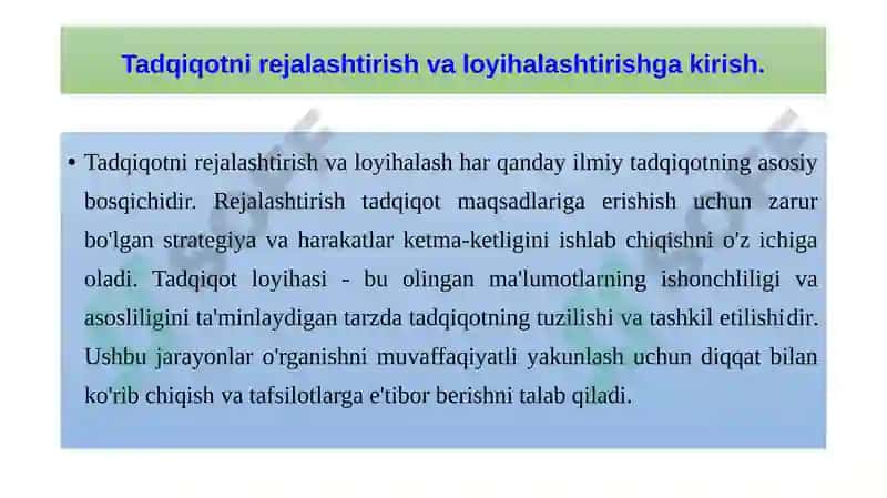 Tadqiqot Usullari va Ko'nikmalar 4