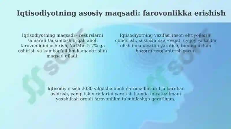 Iqtisodiyot va uning bosh maqsadi 4