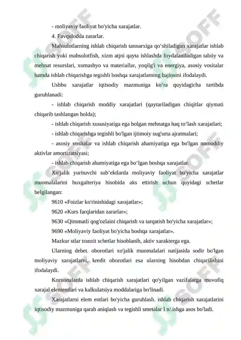 BEVOSITA VA BILVOSITA XARAJATLAR 4