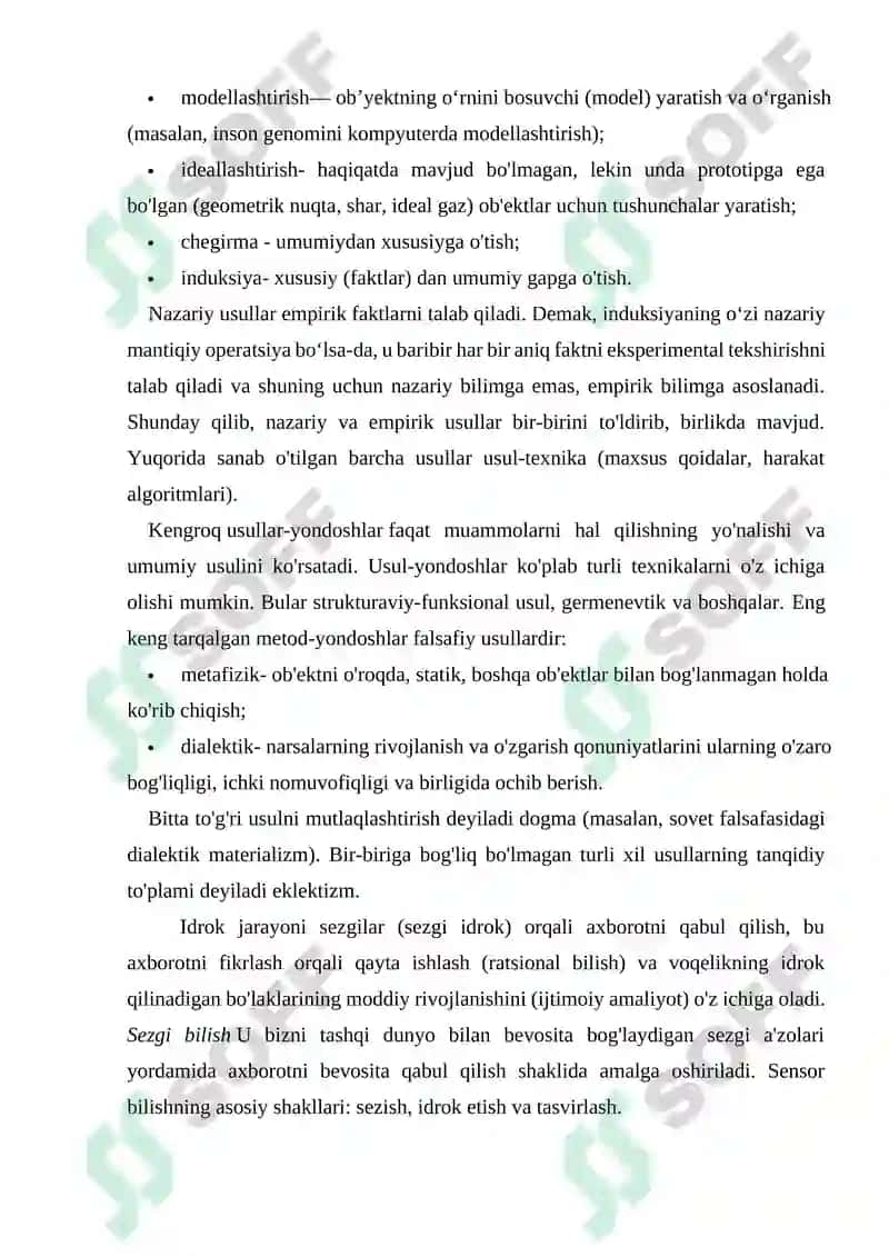 Ilmiy bilishning empirik darajasining shakllari va usullari 4