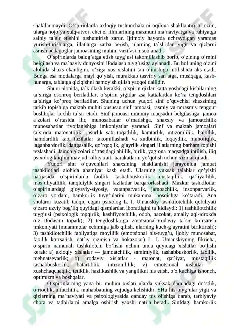 Ilk o’spirinlik va yoshlik davrida psixik rivojlanish xususiyatlari 4