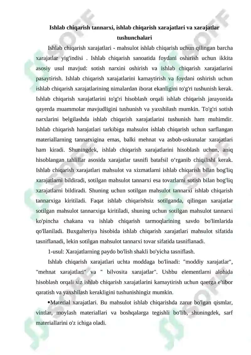 Mahsulot ishlab chiqarish xajmi taxlili va uning takomillashtirish 4