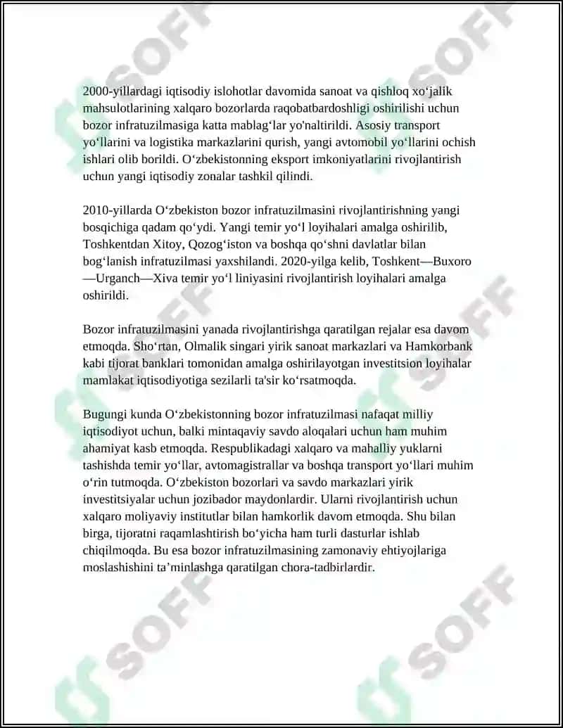 Bozor Infrastrukturasining Shakllantirilishi 4