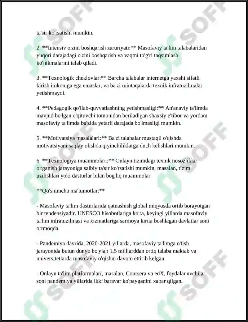 RESPUBLIKADA MASOFAVIY TA’LIMNING RIVOJLANISHI BA BU SOHADA OLIB BORILGAN KOMPLEKS CHORA TATBIRLAR 4