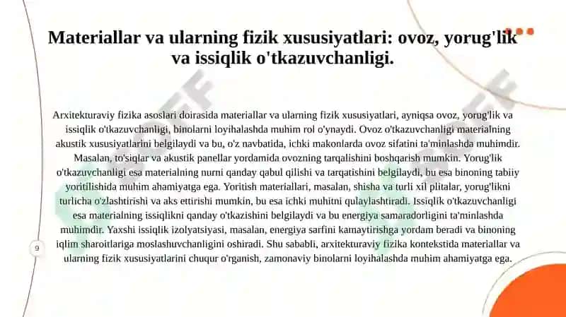 Arxitekturaviy Fizika Asoslari 4