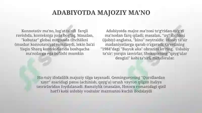 Konnotativ sema.Emotsianal -ekspressiv boʻyoqdorlik,uslubiy maʼno 4