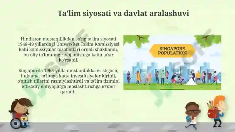 Hindiston,Singapurda mustaqillik yillarida ta'lim taraqqiyoti 4
