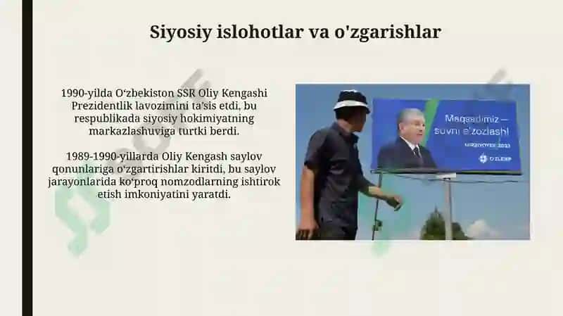 Mustaqillikka erishish arafasida O'zbekistondagi ijtimoiy-siyosiy jarayonlar 4