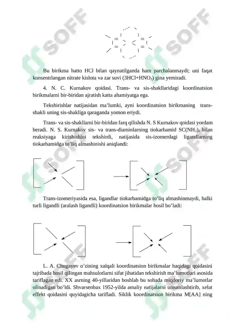Koordinatsion birikmalar hosil bo`lishda ligandlarning o`rni va ularning tuzilish izomeriyasi 4