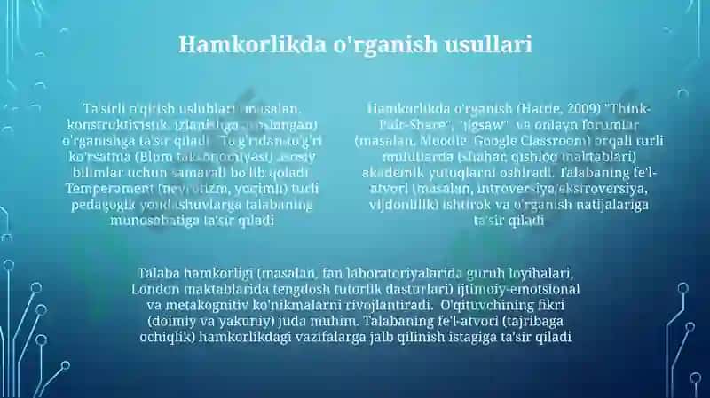 Tarbiyaviy ta'sir etish usullari va vositalari 4