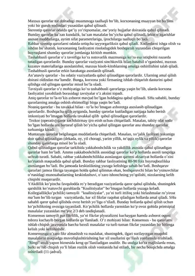 Boshqaruv Qarorlari va Ularni Qabul Qilish 4