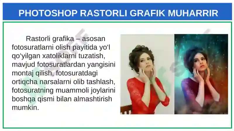 Kompyuter grafikasi va ularning turlari (Adobe Photoshop) 4