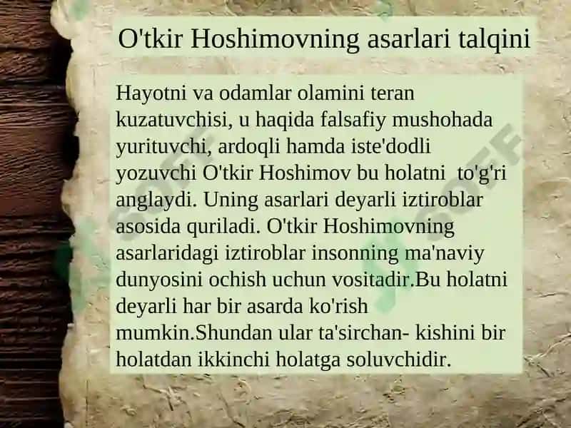 O'tkir Hoshimov asarlari 4
