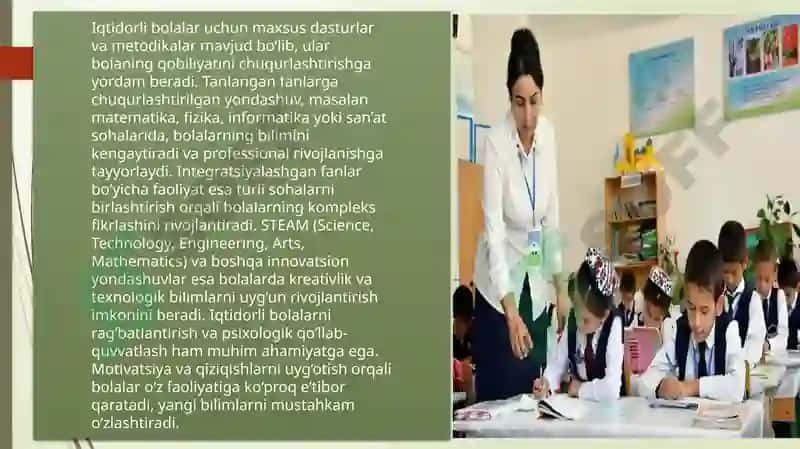 Ta'lim sohasida iqtidorli bolalar bilan ishlash usullari 4