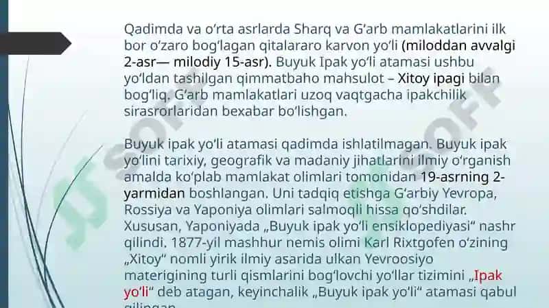 Buyuk ipak yo’lining shakillanish tarixi 4