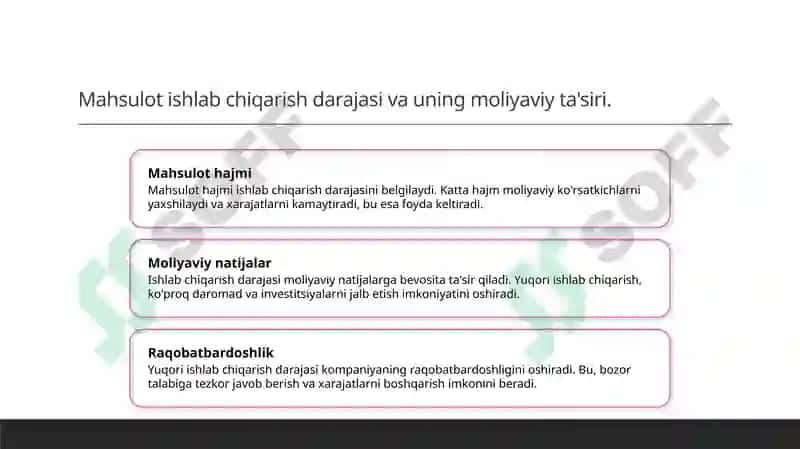 Mahsulot hajmi va pul oqimlari aloqasi 4