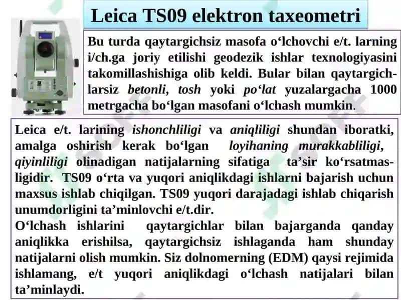 LEICA elektron taxeometrlari 4