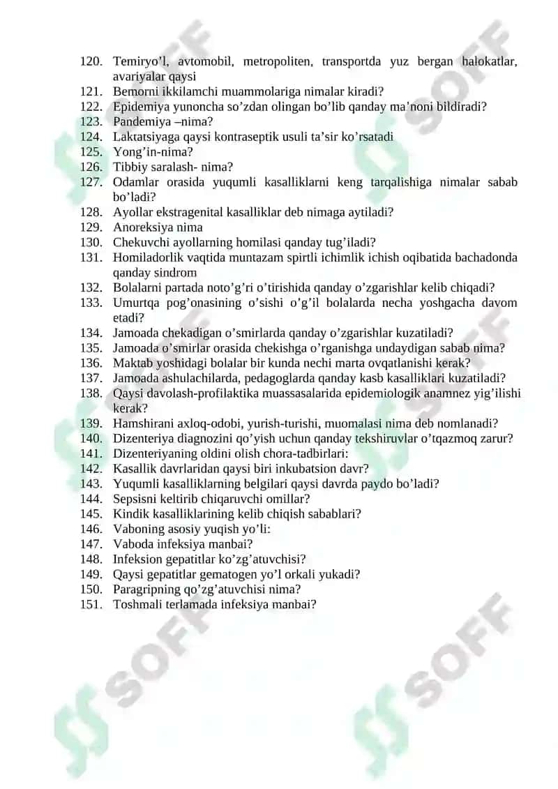 OLIY HAMSHIRALIK ISHI MUTAXASISILIGI BO'YICHA TEST 4