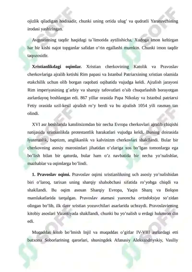 Xristianlikdagi oqimlar 4