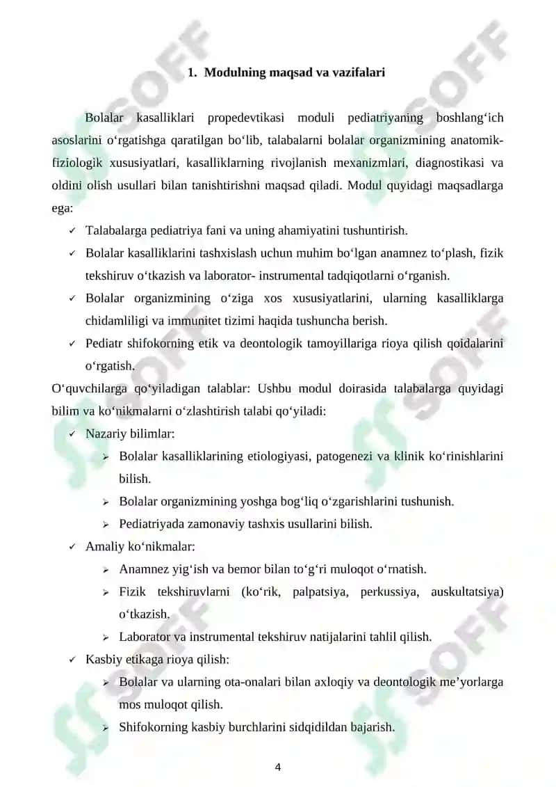 Bolalar kasalliklari propedevtikasi kalendar tematik reja 4