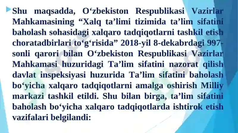 Xalqaro Baholash Dasturi 4