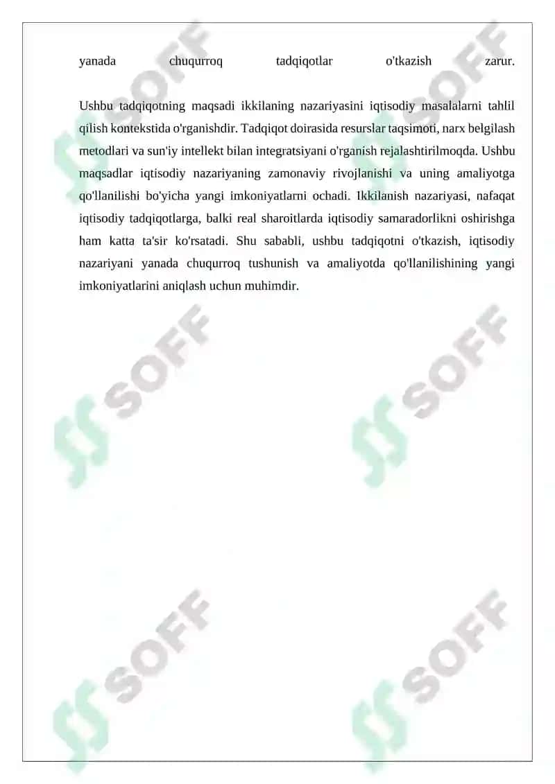 Ikkilanish Nazariyasi Asosida Iqtisodiy Masalalarni Taxlil Qilish 4