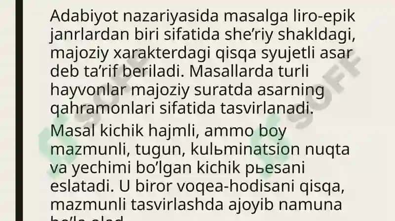 Masal Matni Tahlili 4