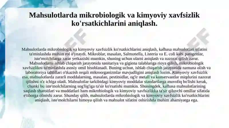 Kalbasa Mahsulotlarining Sifatini Baholash va Nazorat Qilish Usullari 4