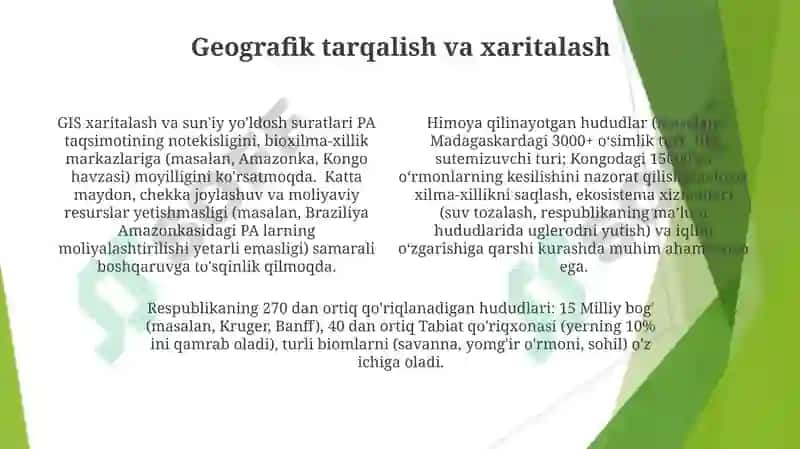 Respublikada muhofaza etiladigan tabiiy hududlar va ularning atrof-muhit muhofazasidagi o‘rni 4