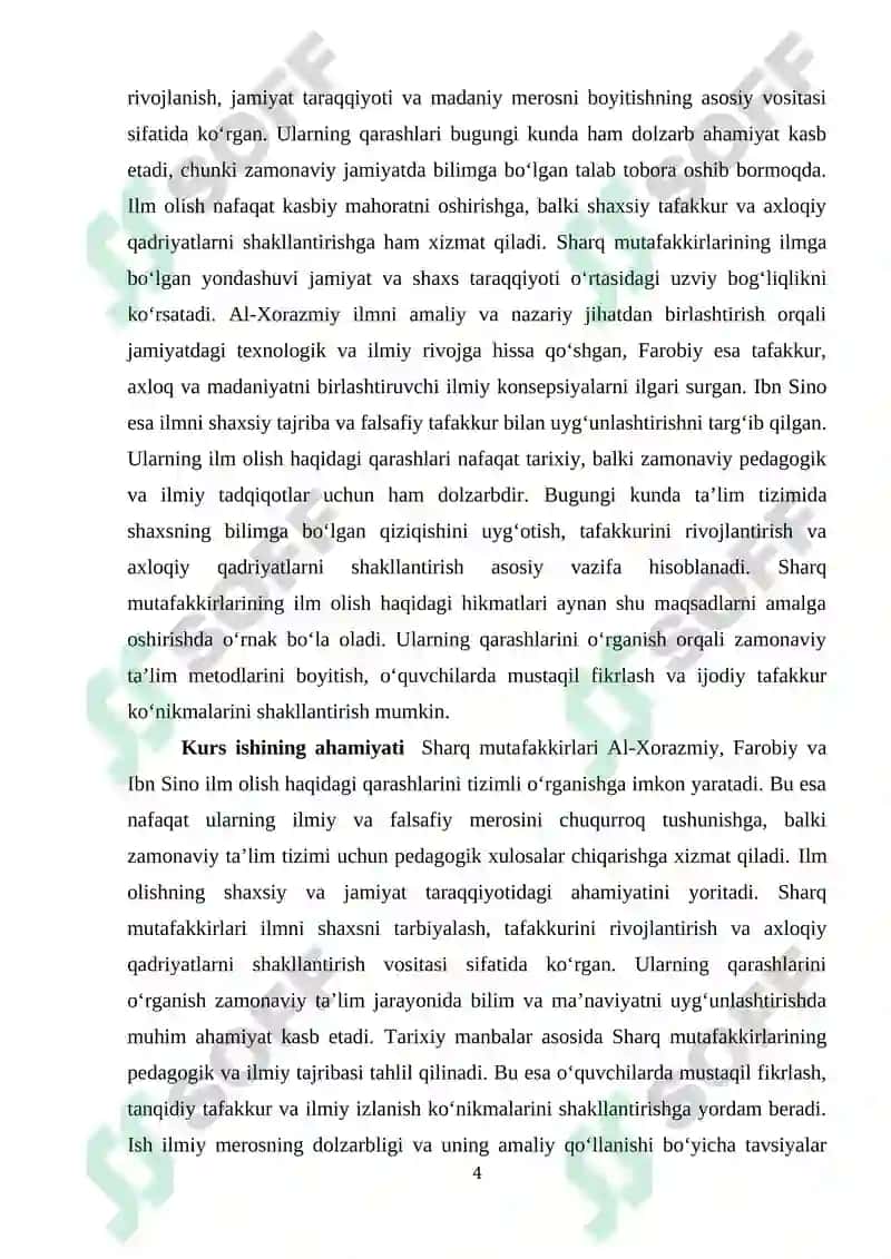 Al-Xorazmiy, Farobiy, Ibn Sinolarning ilm olishning ahamiyati haqidagi hikmatlari 4