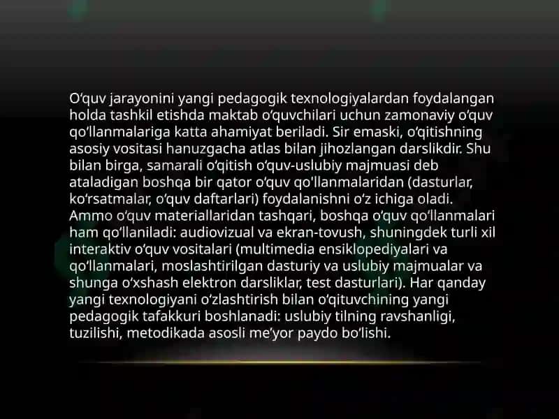AMALIY GEOGRAFIYADA PEDAGOGIK TEXNOLOGIYALAR AHAMYATI 4