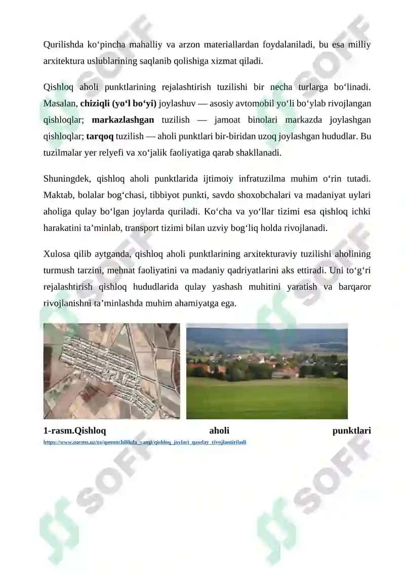 Qishloq aholi punktlarining transport tizimi va davlatlar aro aloqalardagi o‘rni 4