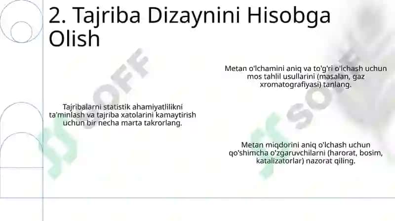 Metan bo'yicha tajribalar o'tkazish 4