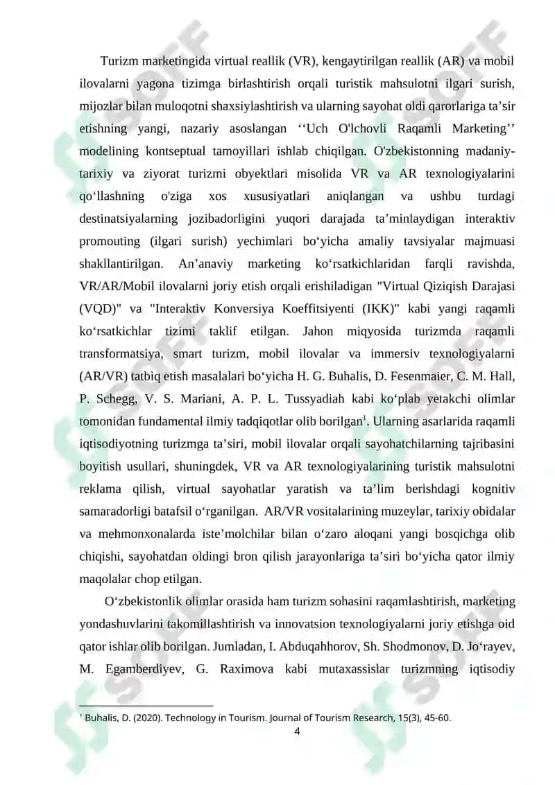 Turizm marketingida yangi texnalogiyalar: AR,VR va mobil ilovalar’’ 4