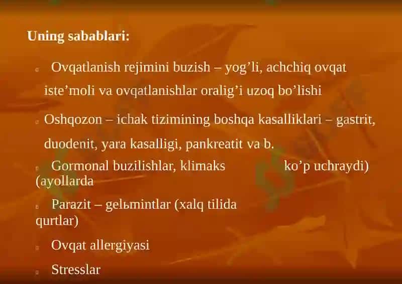 Oʼt yoʼllari diskineziyasi 4
