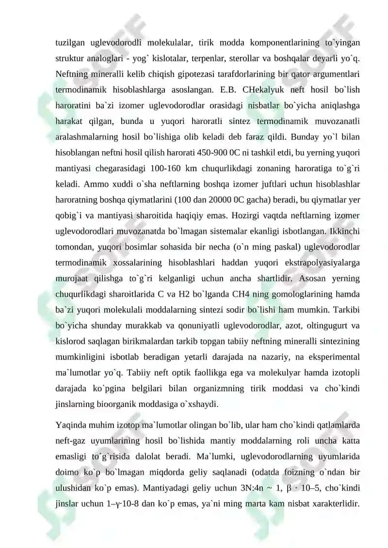 Neft va gazning paydo bo`lishi haqidagi nazariyalar 4