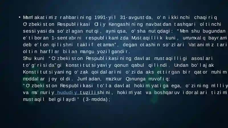 O‘zbekiston Respublikasi Konstitutsiyaning qabul qilinishi va uning tarixiy ahamiyati 4