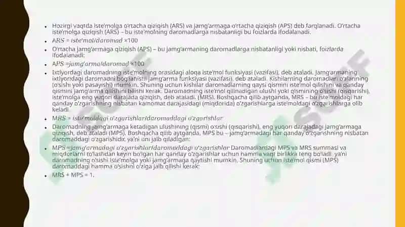Iste’mol, jamg‘arma va investitsiyalar 4