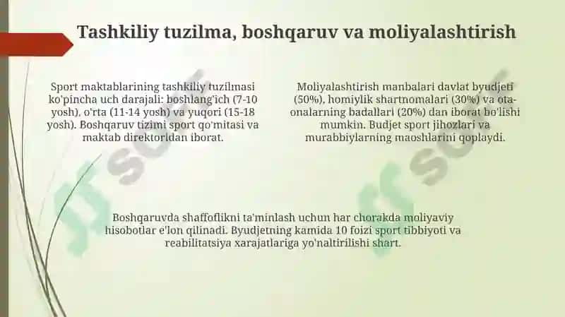 Bolalar va O'smirlar Sport Maktablari 4