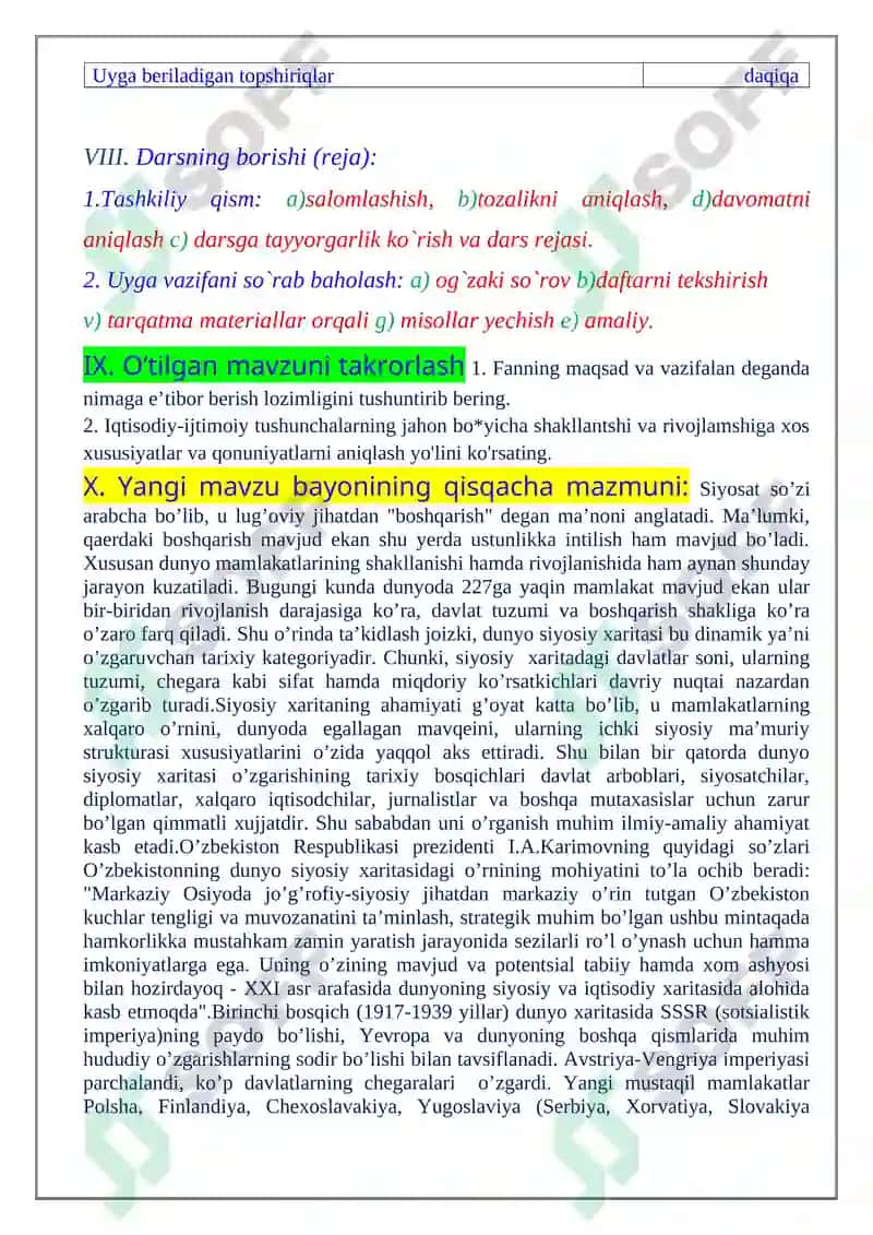 Jahon Iqtisodiy – Ijtimoiy Geografiya 4