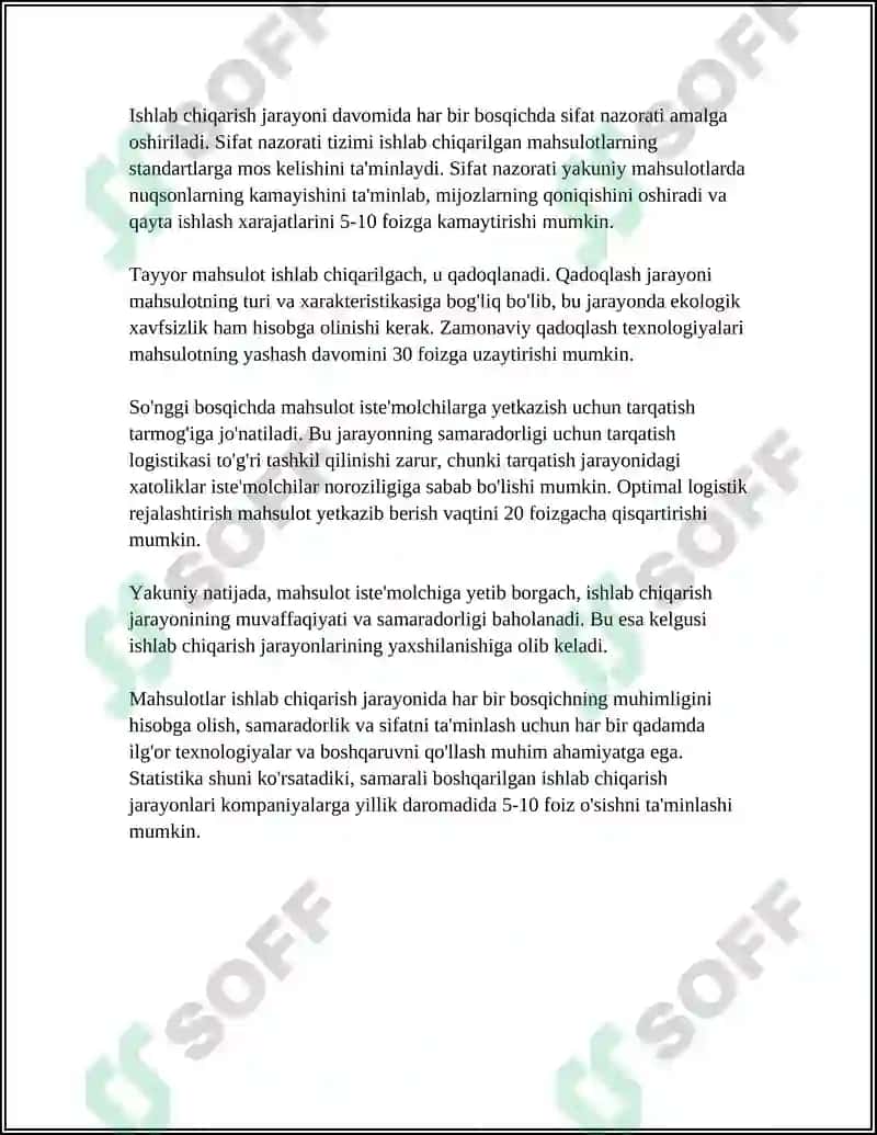 UN MAHSULOTLARI ISHLAB CHIQARISH 4