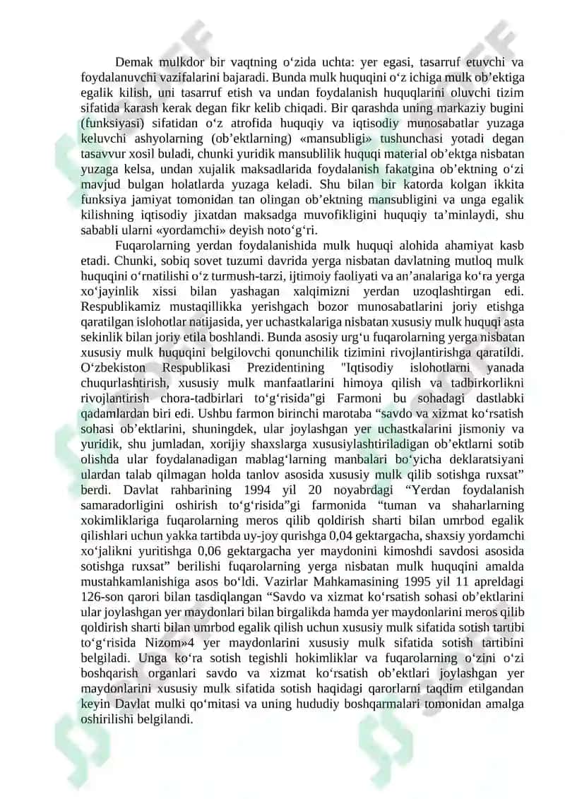 Yerga nisbatan mulk huquqini himoya qilish usullari va turlari 4