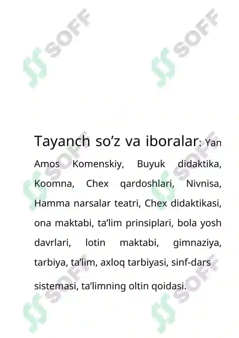 Yan Amos Komenskiyning “Buyuk didaktika” asari haqida 4